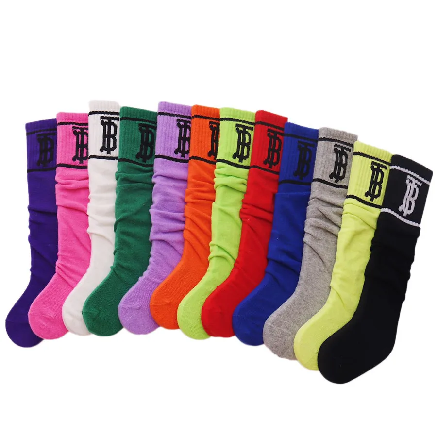 

girls kittens letters sport Stockings girl thigh Fashion Knee socking half Heap socks 40cm 11colors 3-12Years TZ05