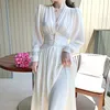 Elegant Dress Women Solid Long Sleeve Fairy Party Dress Office Lady Sexy V-neck Loose Midi Dress 2022 Autumn Clothing Female ► Photo 2/6