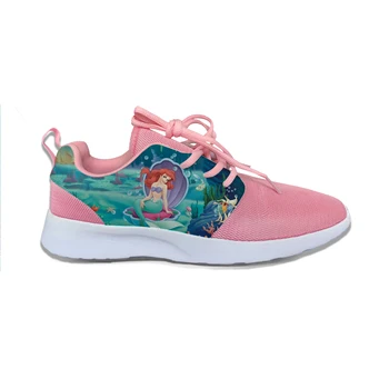 

Hot Ariel princess Little Mermaid Funny Cute Vogue Sport Running Shoes Lightweight Breathable 3D Printed Men women Mesh Sneakers