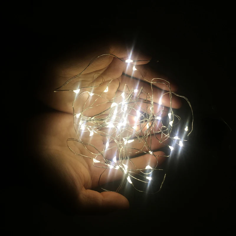 2M 3M 5M Copper Wire LED Silver String Light RGB Waterproof Beads Fairy Holiday Garland Lamp Wedding Party Garden Home Decorate (2)
