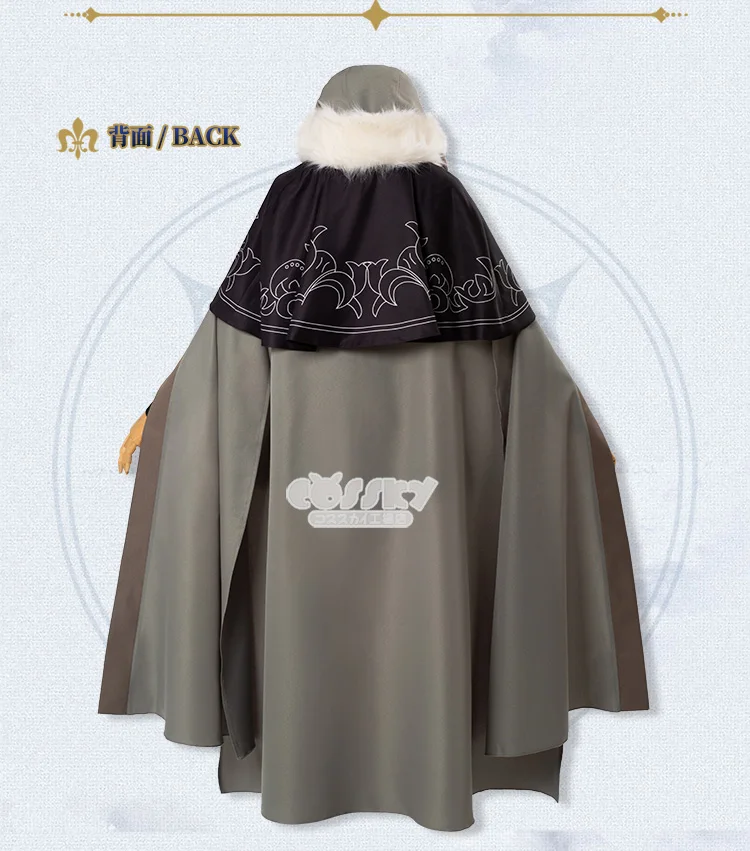Fate/Grand Order серый Косплей Костюм Хэллоуин Униформа платье+ плащ+ воротник M L XL