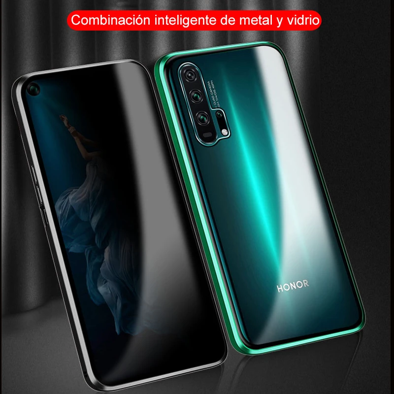 Металлический магнитный чехол для телефона huawei Honor P20 P30 mate 20 30 8X 9X 20i V20 Nova 4 5 5i Pro Defense Peep двусторонний стеклянный чехол