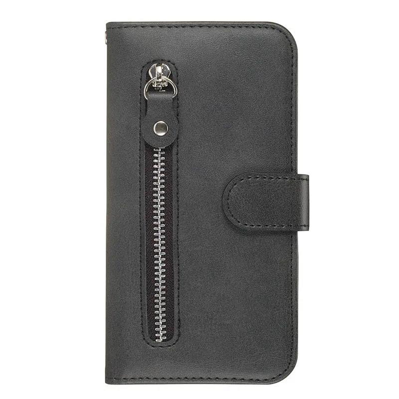Black Кошелек на молнии из искусственной кожи с подставкой для Samsung Galaxy A7 J7 J4 J6 Plus Note 9 S10 Plus S10e с отделением для карт откидная крышка - Цвет: Black