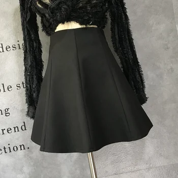 

skirts female summer new products suiting black shear rheological umbrella skirt of tall waist grey panties skirt