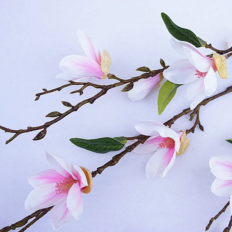 2 piezas simulacion de alta gama de Magnolia flor hogar boda disegnos flor искусственный Flor de seda