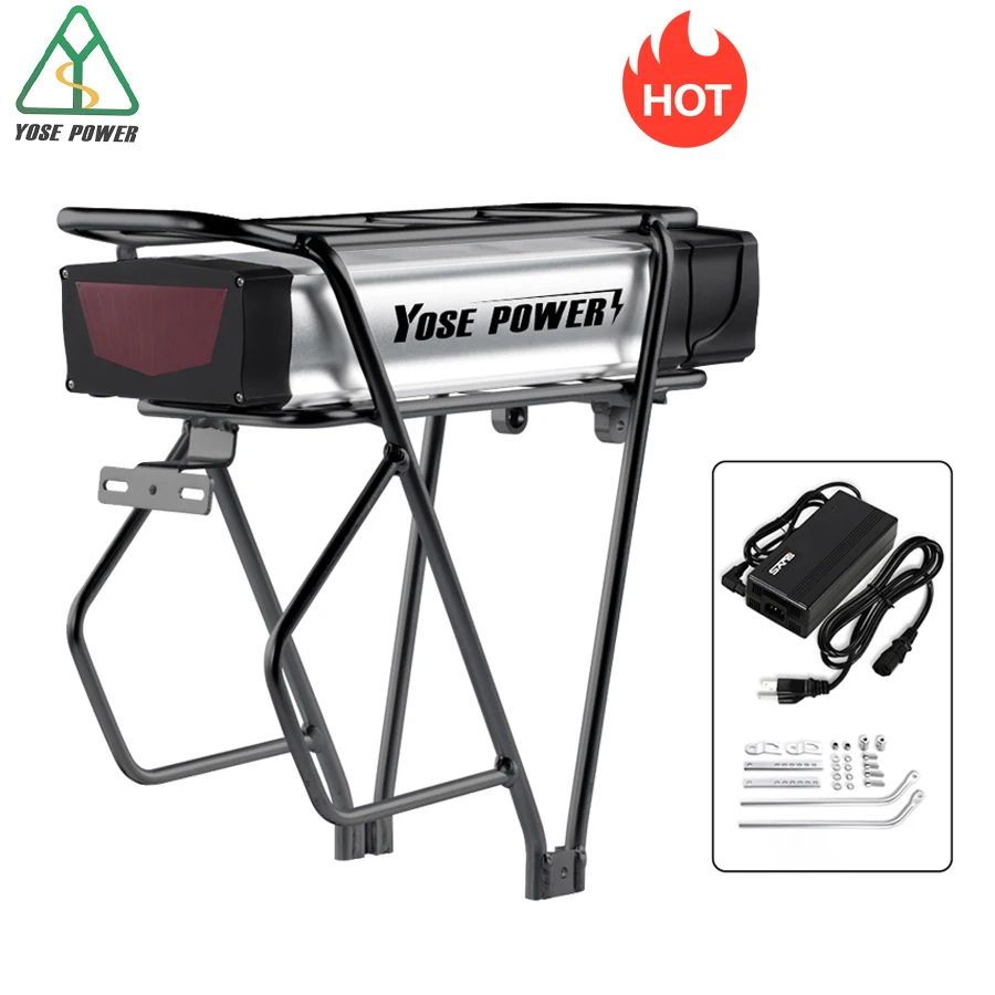YOSE POWER литиевая батарея для электрического велосипеда 48V 52V задняя стойка 26 ''