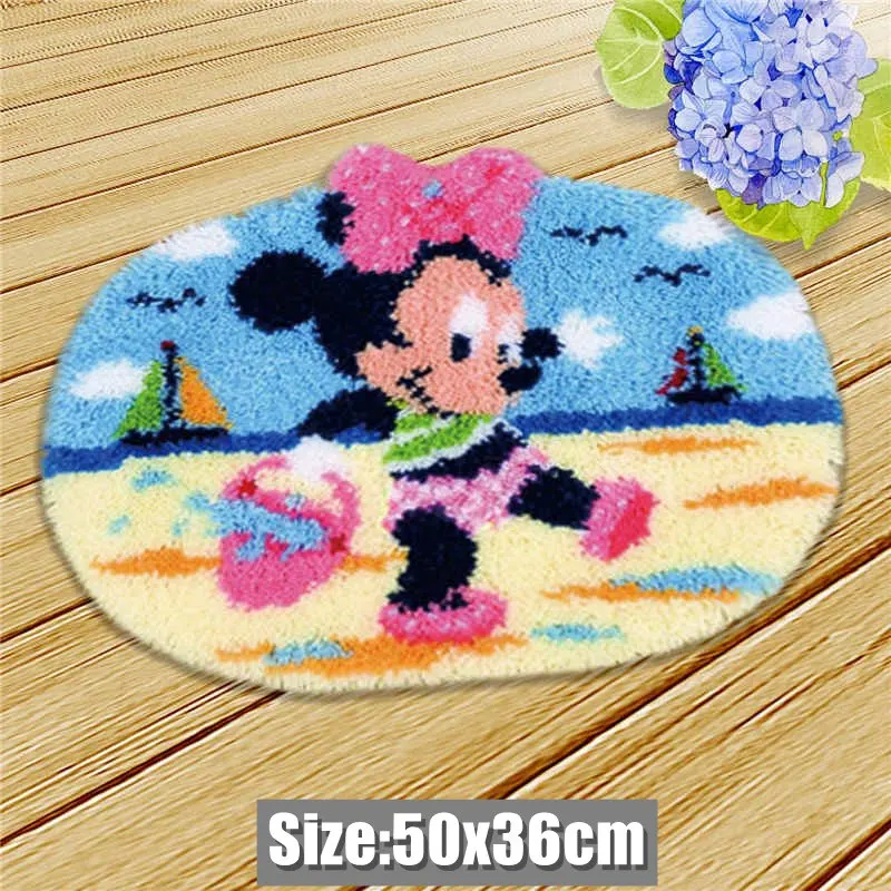 Carpet Embroidery Latch Hook Kit Foamiran Disney Mickey Winnie Undefined Latch Hook Rug Button Pad Package Smyrna Package Carpet 