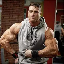 Новая стильная мужская толстовка с капюшоном без рукавов с изображением медведя для спорта, баскетбола, футбола, фитнеса, бега