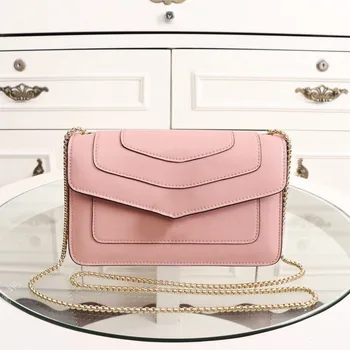 

2020 luxury fashion ladies shoulder bag, leather handbag, lady crossbody bag, snake head bag all seasons Women's chain handbags,