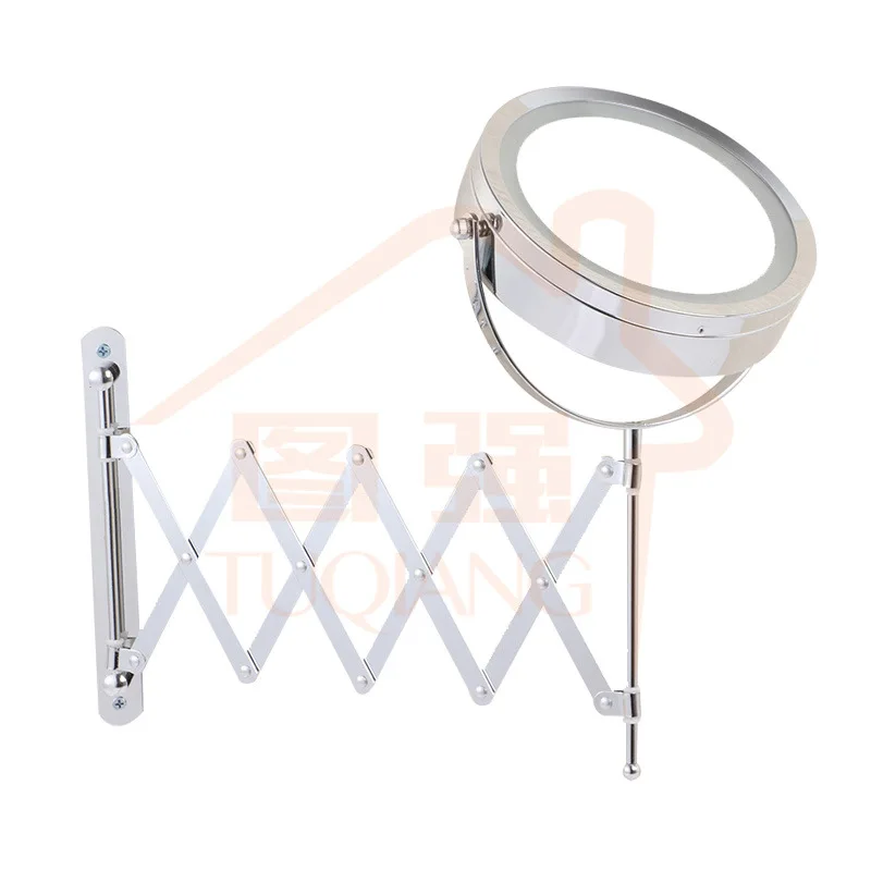 LED Wall Mirrors Home Hotel Bathroom Metal Folding Mirror Fashion Gift Single Side Bathroom Wall-Mounted Aluminum Mirror