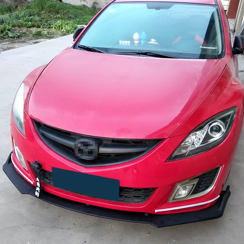Front Bumper Spoiler Protector Plate Lip Body Kit Carbon Surface Car Decorative strip Chin Shovel For Mazda 6 M6 2006-2015