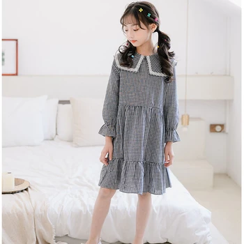 

Spring Big Girl Long Sleeve Dress 2020 New Teen Girls Dresses Princess Party Clothes 100% Cotton Fashion Autumn School Clohing