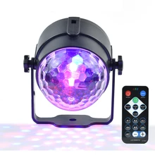 SONLINE Mini boule magique de cristal RGB 3W LED, lampe Laser pour DJ Disco, éclairage de fête, son infrarouge avec télécommande, projecteur de noël