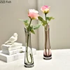 Transparent Glass Vase Creative Oblique Hydroponics Vases for Flowers Artificial Flower Floral Ornaments Desk Home Decor Modern 4
