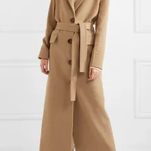 Однотонное однобортное длинное шерстяное пальто элегантные винтажные женские куртки тонкие корейские женские модные пальто