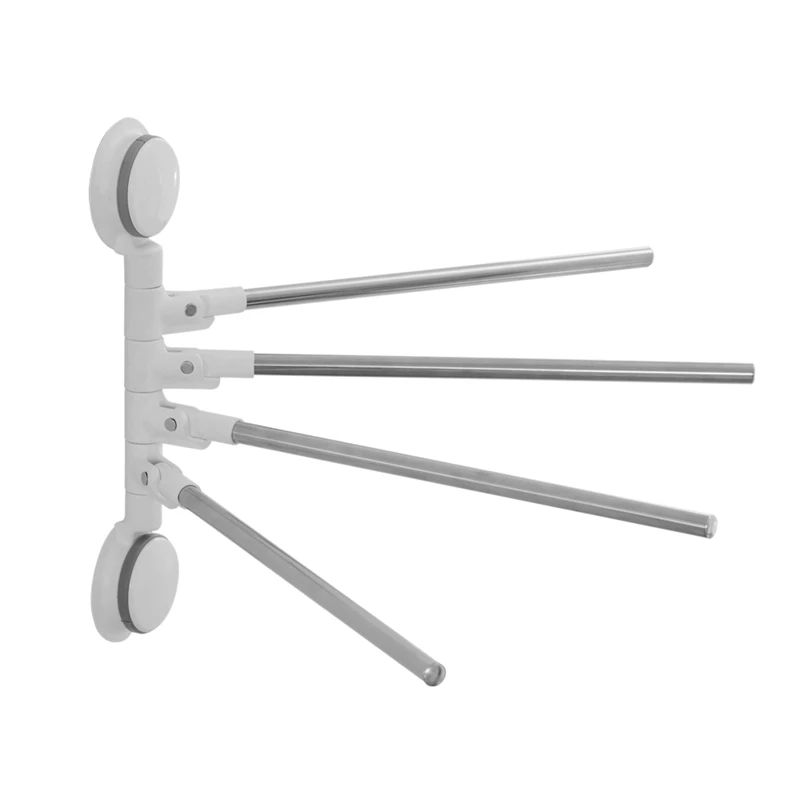 

Strong Vacuum Suction Cup Towel Rack Stainless Steel Bath Towel Rack 4 Pieces Towel Rod Bath Accessorie