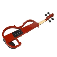 NAOMI 4/4 электрическая скрипка из цельного дерева Тихая Скрипка высокое качество чехол с бантом канифоль Набор Красный