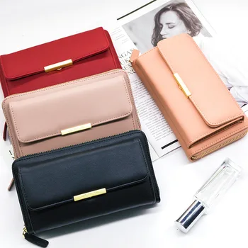

Women's Cross-body Carrying Mobile Phone Bag Mid-length Cool Zipper Bag Women's Wallet