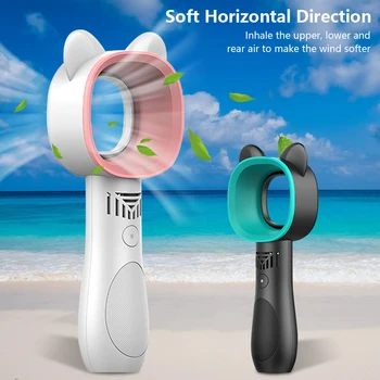

Mini fan Ventilator handheld Bladeless Fan Air Cooler USB Rechargeable With LED Ligth Display Portable Cooler Fan For Outdoor