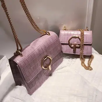 

Stone pattern Square Crossbody bag 2020 Fashion New High-quality Leather Women's Designer Handbag Chain Shoulder Messenger Bag