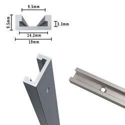 Rail de goulotte pour le travail du bois, voie en T, fente en T, voie d'onglet, Jig, vis en T, fente de fixation, 19x300 MM, scie de Table, outils de bricolage, 600 9.5mm 