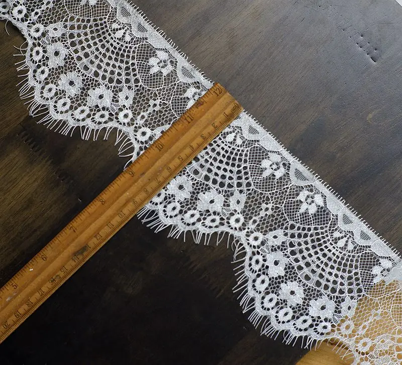 Colored Eyelashes Lace Trim Flower DIY Skirt Hem, Sleeves Neckline Lace Clothing Veil Decoration Material Fabric