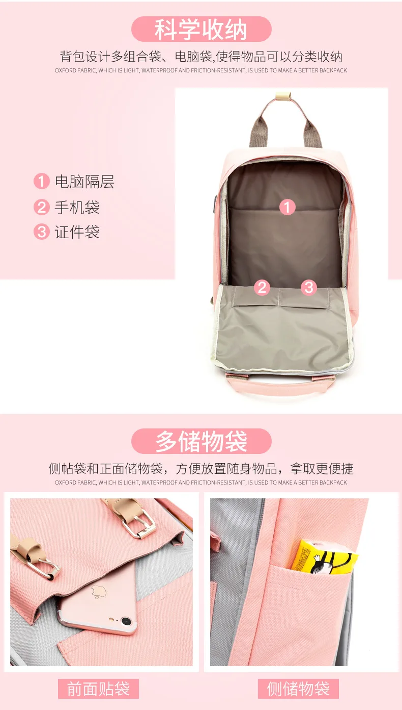USB mochila женский рюкзак, сумка через плечо для девочек, высокое качество, холщовый рюкзак для ноутбука, школьный рюкзак для девочек-подростков, для путешествий