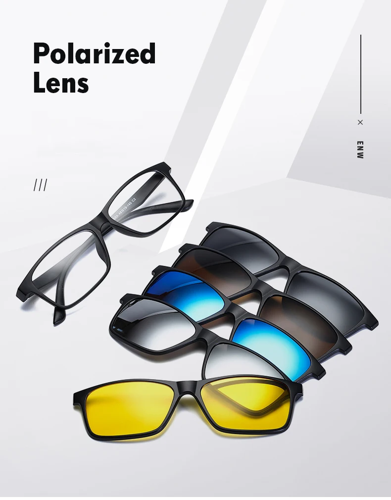 Длинные солнцезащитные очки 5 в 1, поляризованные зеркальные солнцезащитные очки на застежке, ретро очки, мужские зажимы TR90, оптические очки по рецепту, близорукость