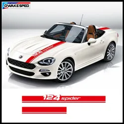 Car Hood Bonnet Sticker For-Fiat 124 Spider Racing Sport Stripes Auto Engine Cover Tail Bumper Decor Vinyl Decals Accessories (4)_副本