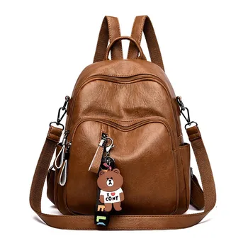 

2019 Fashion Women Backpacks For Teenage Girls Big Capacity PU Leather Backpack Shoulder Bags Female School Shoulder Bag mochila