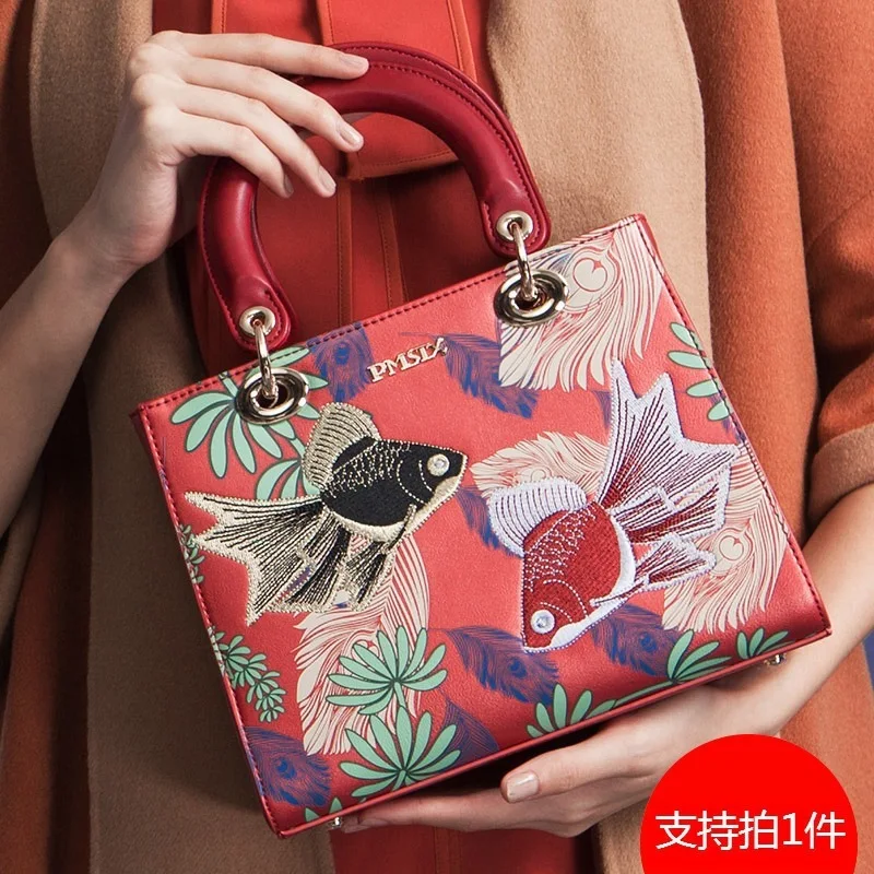 

Bride Bag Embroidery Dai Fei Bag Hand Bag Single Shoulder Oblique Satchel 2019 Middle Guofeng Female Bag
