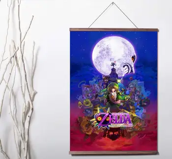 

Zelda Majora's Mask Art Canvas poster decoration painting with solid wood hanging scroll