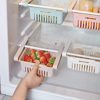 

4pcs/Pack Multifunction Refrigerator Drawer Storage Rack Fridge Freezer Shelf Holder Adjustable Dry Shelf Plate Layer New
