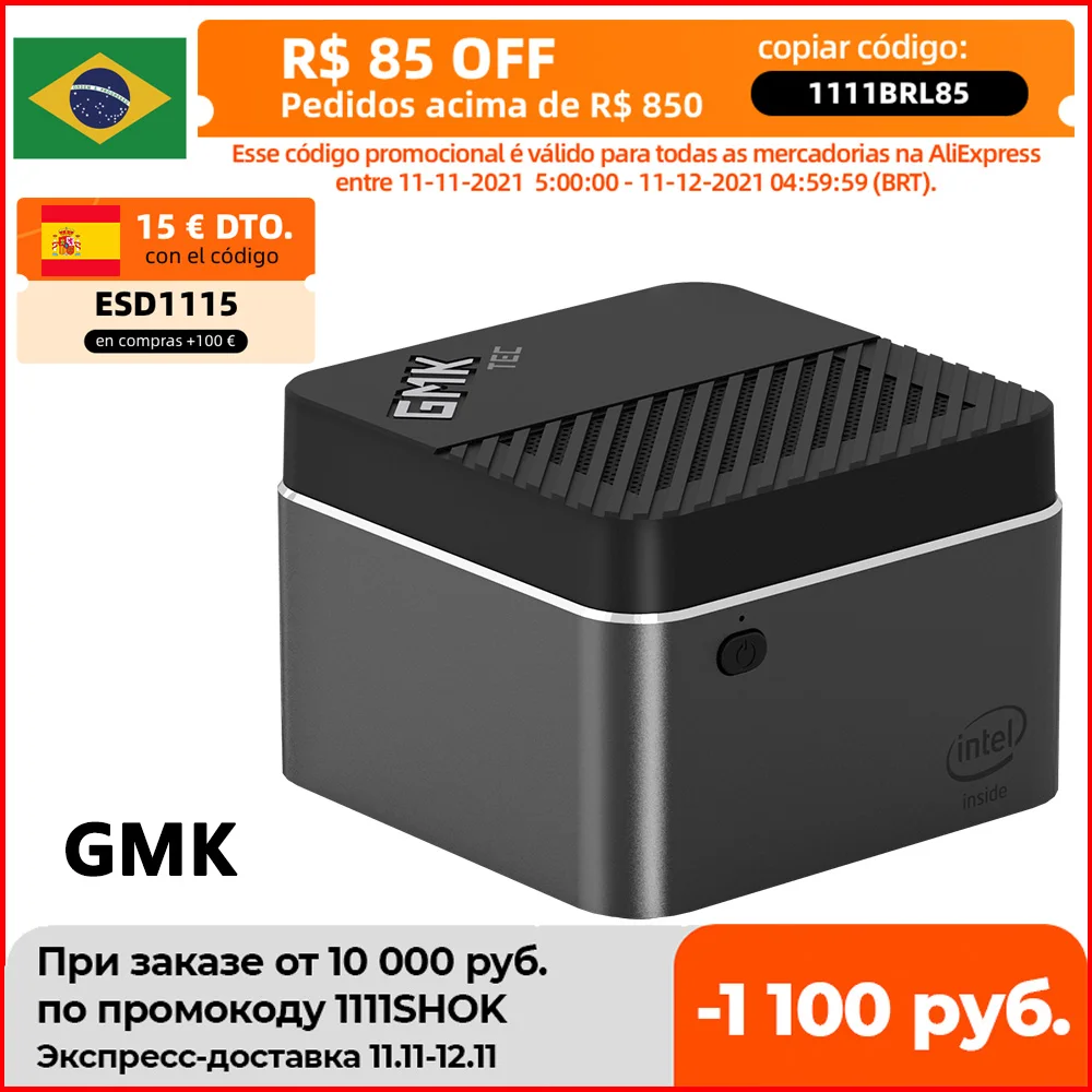 GMK 4K Windows 10 Мини ПК Коробка Intel Celeron J4125 четырехъядерный LPDDR4 8 ГБ ОЗУ 128 Гб SSD смартфон