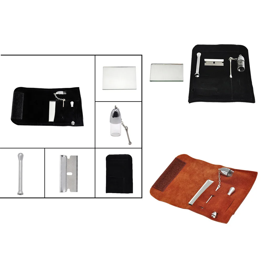 Snuff pipe set Suede snuff smoking five-piece accessories for weed | Дом и сад