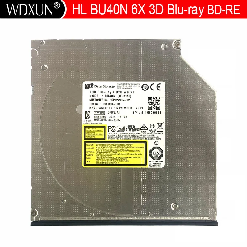 

HL BU40N BU50N Laptop 4K Ultra HD UHD 6X 3D Blu-ray Writer BD-RE SL DL TL QL 4X BDXL 100GB 128GB Bluray Burner Slim SATA Drive