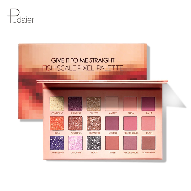 Pudaier 18 Colors Matte Shimmer Pigment Powder Eye Shadow Long Lasting Glitter Eyeshadow Makeup Set Official Product