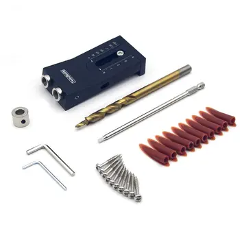 

Pocket Hole Jig System Kit Woodworking Oblique Punch Locator with Step Drilling