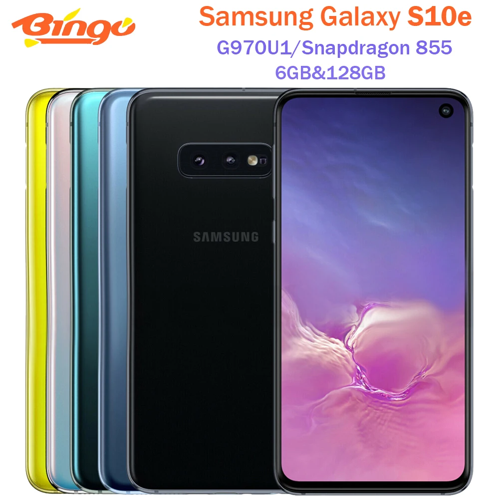 Samsung Galaxy S10e G970U1 G970U Octa Core Snapdragon 855 LTE Android Teléfono Móvil 5,8 16MP y 12MP 6GB de RAM 128GB ROM NFC