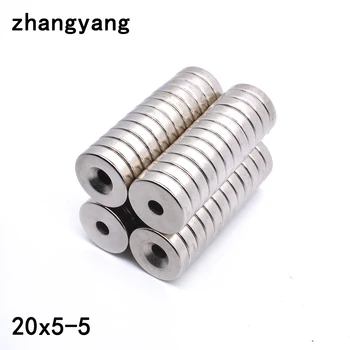 

1/2/5/10/15pcs Neodymium Magnet 20x5 Hole 5 N35 NdFeB Round Super Powerful Strong Permanent Magnetic imanes Disc 20x5Hole 5