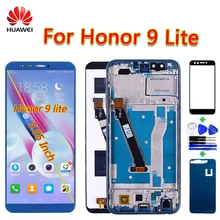 Протестированный huawei ЖК-дисплей для huawei Honor 9 lite 5,65 дюймов кодирующий преобразователь сенсорного экрана в сборе рамка с бесплатным закаленным стеклом