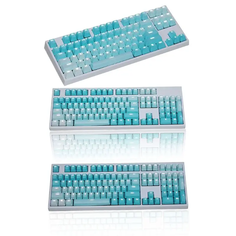 1 Набор сменных ключей PBT s 87 104 108 прозрачные клавиши с буквенным принтом двойная