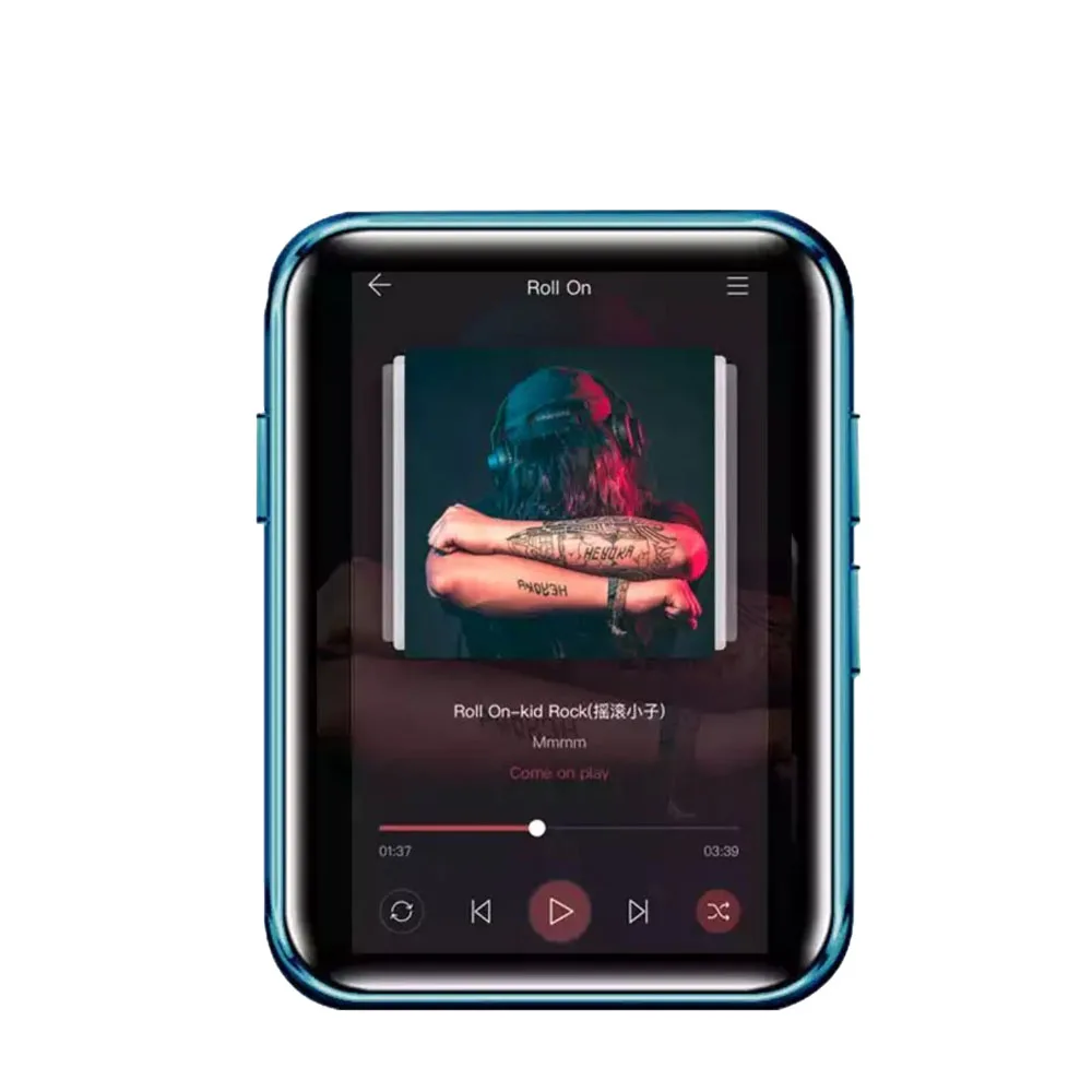 Мини MP3-плеер с зажимом, Bluetooth 4,2, встроенный динамик, полный сенсорный экран, 16 ГБ, экран 1,8 дюйма, Hi-Fi музыкальный плеер с fm-радио - Цвет: X1-MP3-Blue