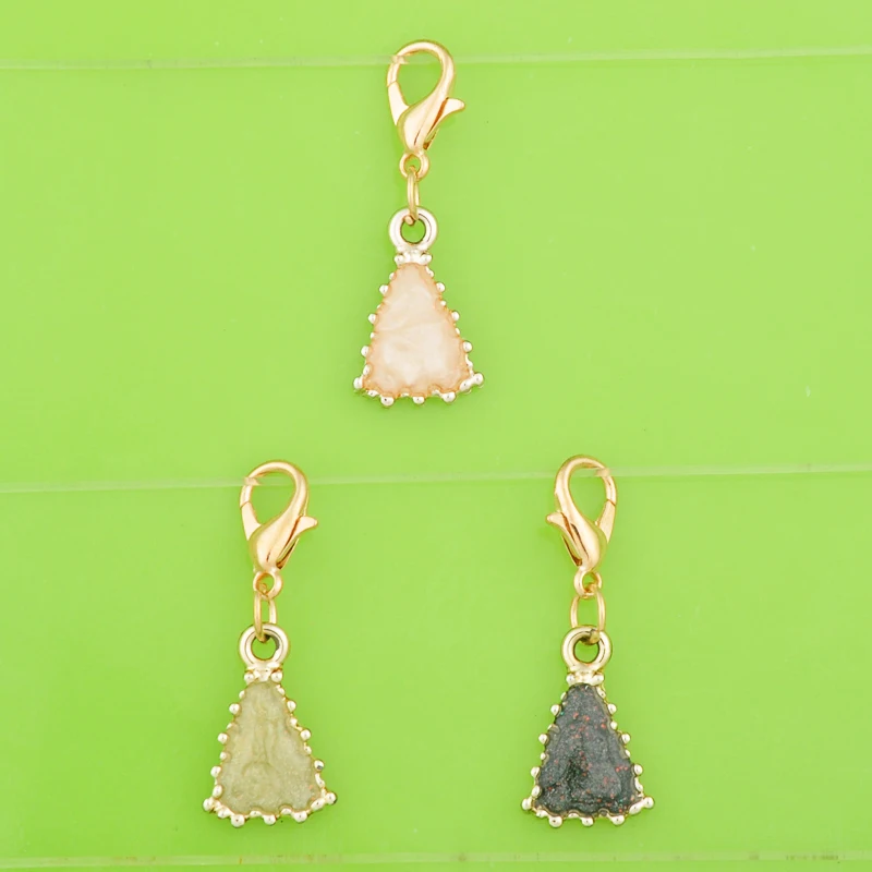DIY Металлические Подвески с эмалью геометрические треугольные застежкой