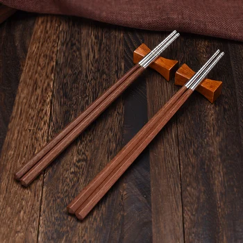 

Silver chopsticks sterling silver household 2 pairs gift box chicken wings wood stitching all silver tableware silver chopsticks
