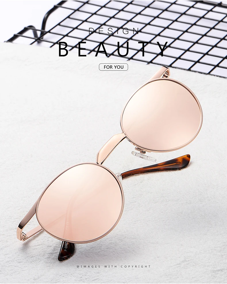 Женские розовые маленькие круглые поляризованные солнцезащитные очки из нержавеющей стали Овальные Солнцезащитные очки с полной оправой для вождения в стиле ретро летние классные мужские оттенки 130