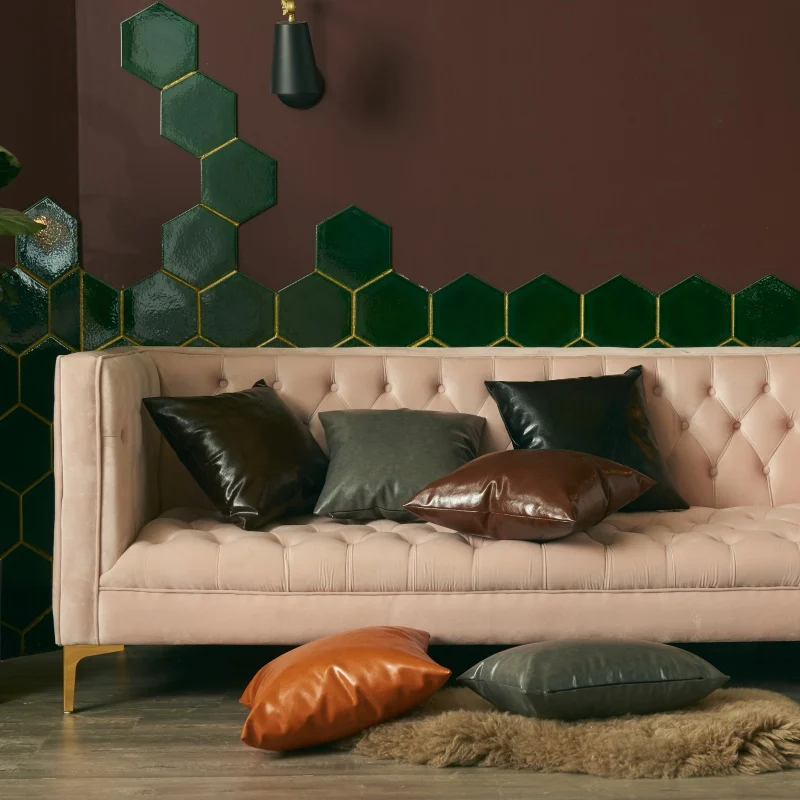 Декоративный кожаный чехол для подушки, наволочка для дивана, чехол для подушки, Практичный простой водонепроницаемый квадратный чехол для подушки