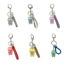 Стиль креативный с словом кожаный канат животное медведь Сумочка с брелоком кулон семицветный сидящий медведь акриловый брелок