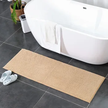 

Long Anti-slip Bathroom Carpet Chenille Bath Mat Non-slip Rugs For Bathtub Water Absorption Toilet Floor Mat 50*120 50*140cm