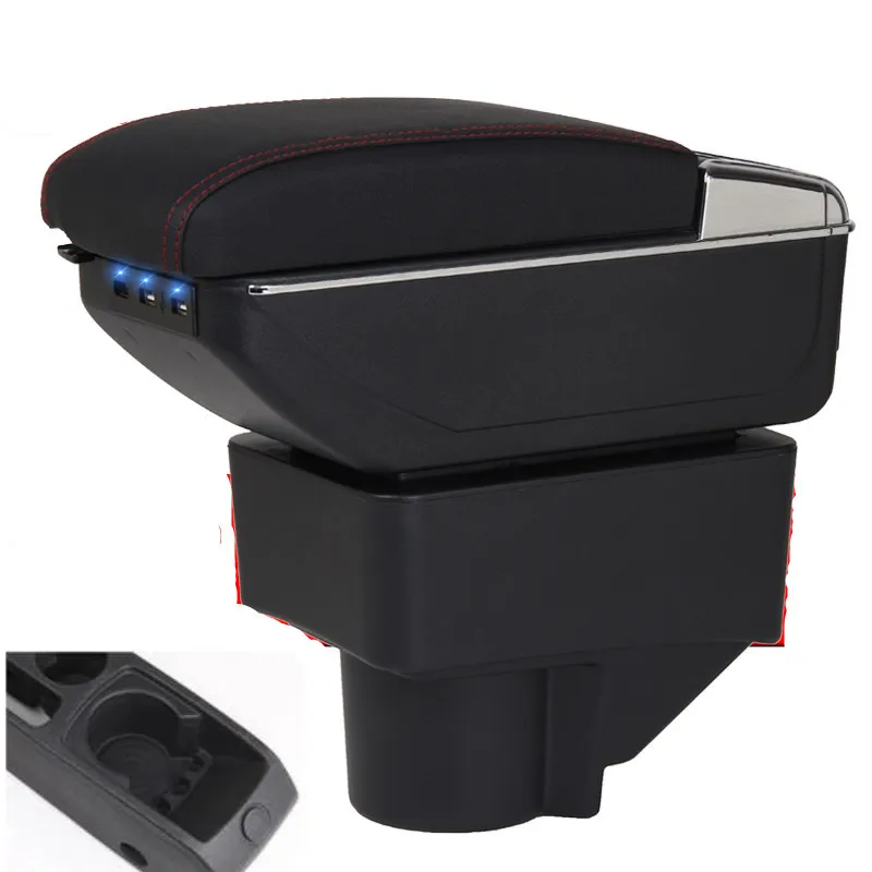 For Ford Fiesta Armrest Box Ford Fiesta Universal Car Central Armrest Storage Box cup holder